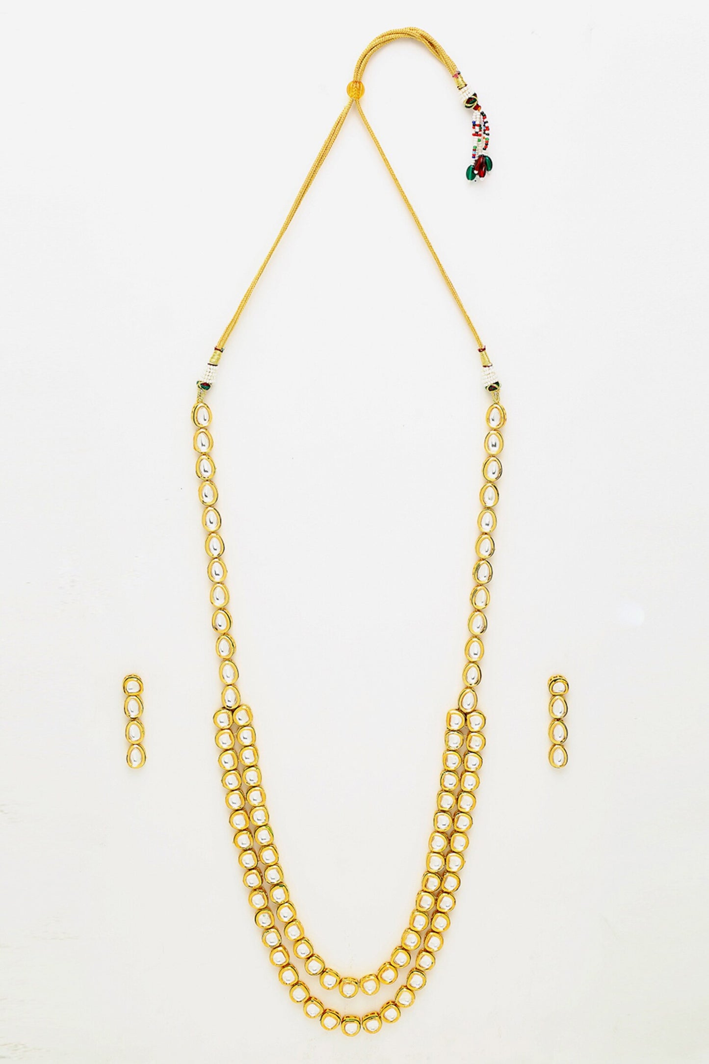 Kundan Hand Embellished Long Necklace Set 