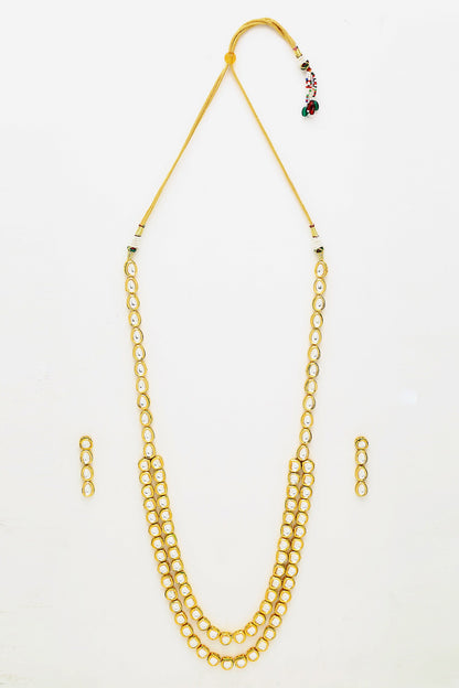 Kundan Hand Embellished Long Necklace Set 