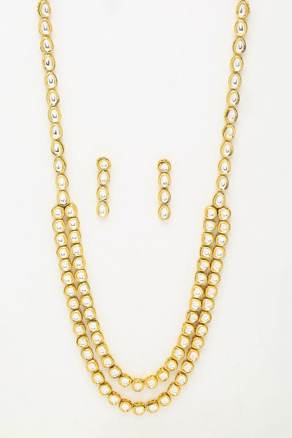 Kundan Hand Embellished Long Necklace Set 