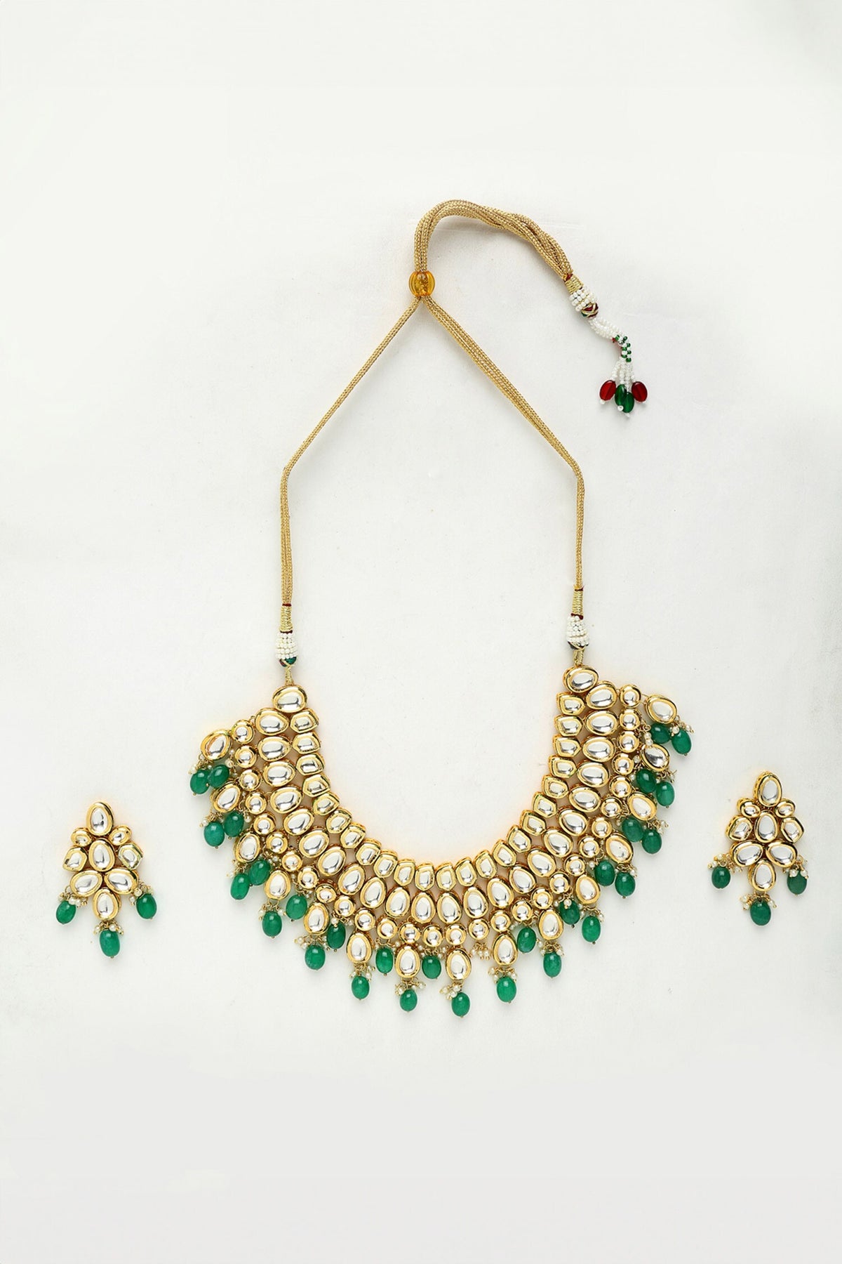 Beads & Kundan Hand Embellished Choker Necklace Set 