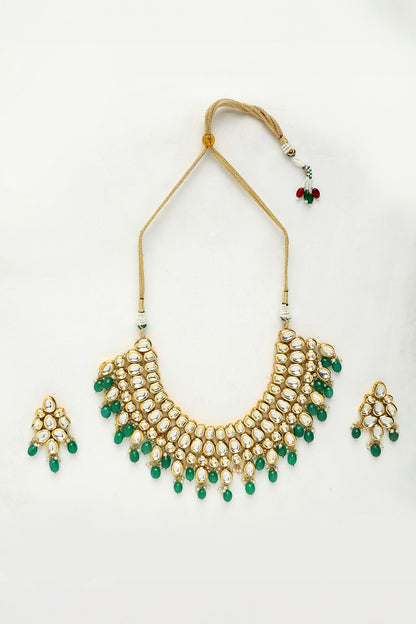 Beads & Kundan Hand Embellished Choker Necklace Set 