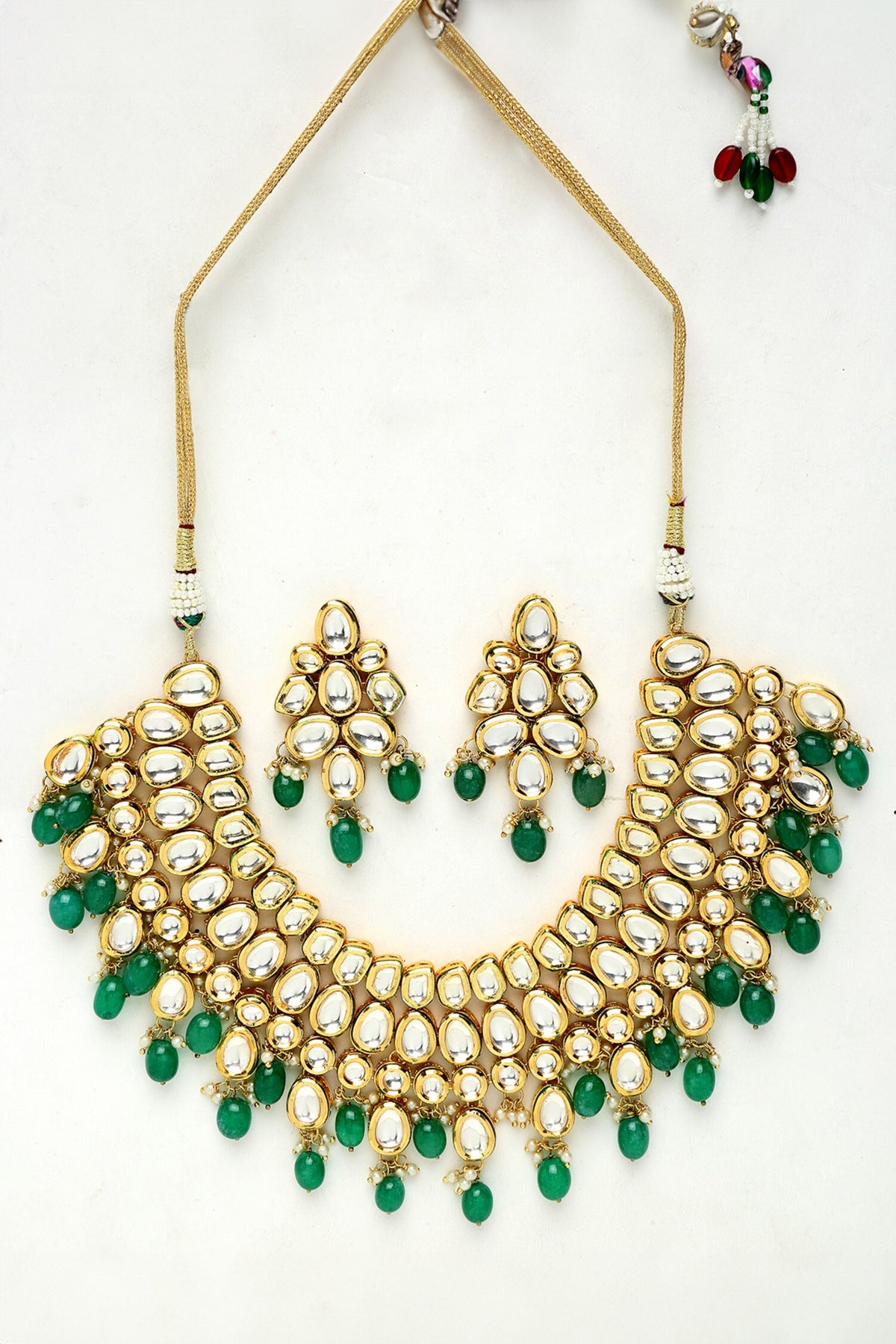 Beads & Kundan Hand Embellished Choker Necklace Set 