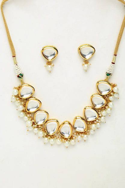 Pearls & Kundan Embellished Choker Necklace Set 