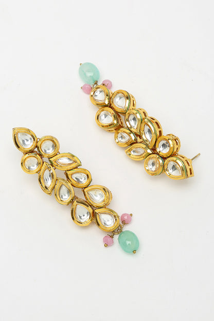 Beads & Kundan Embellished Choker Necklace Set 