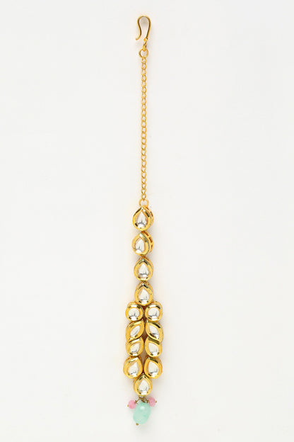 Beads & Kundan Embellished Choker Necklace Set 