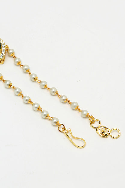 Pearls & Kundan Hand Embellished Hand Harness - Set Of 2 