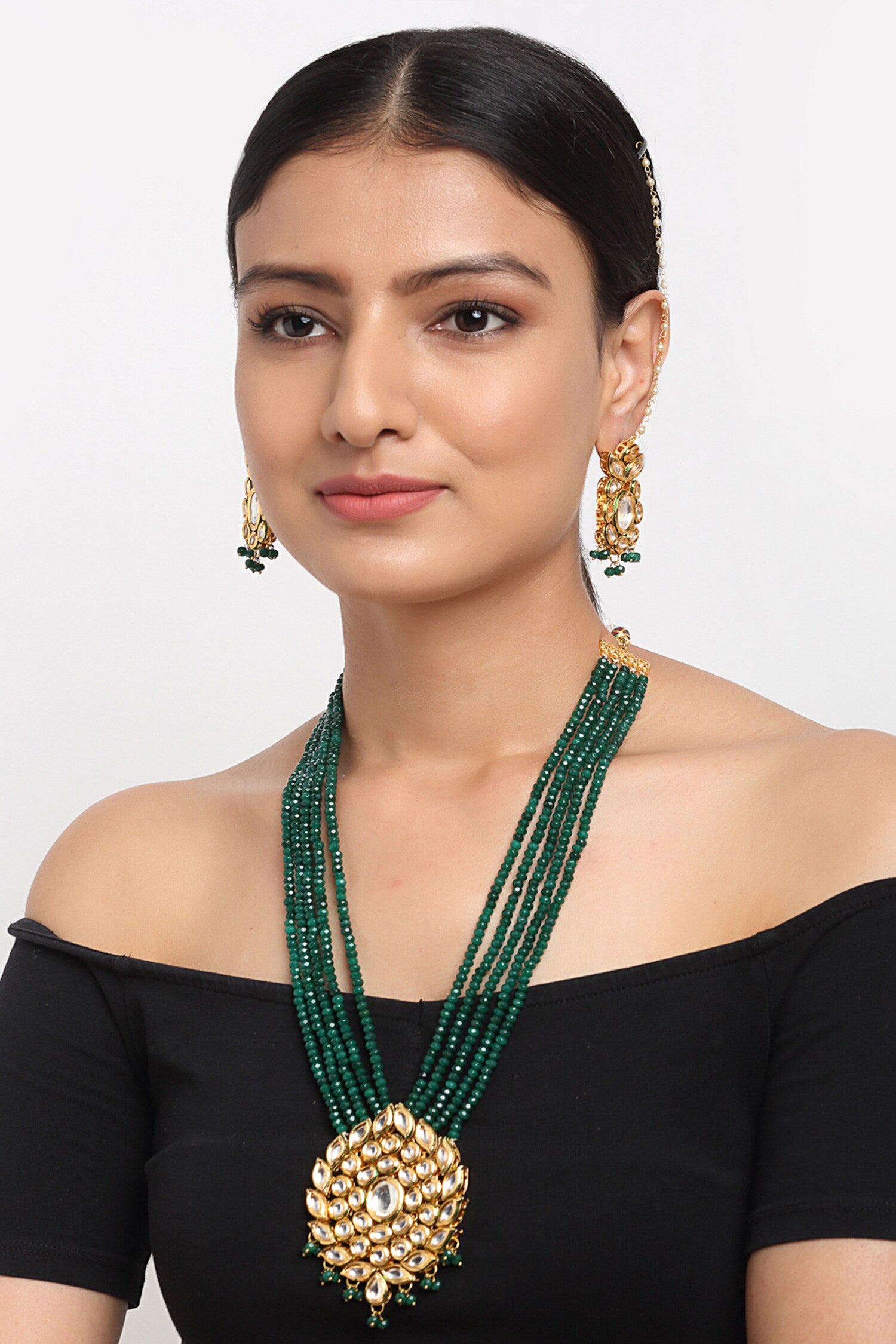 Kundan Embellished Necklace Set 