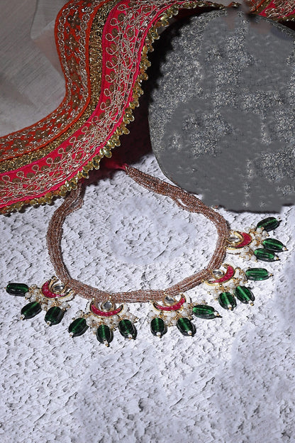 Crescent Moon Embellished Necklace 