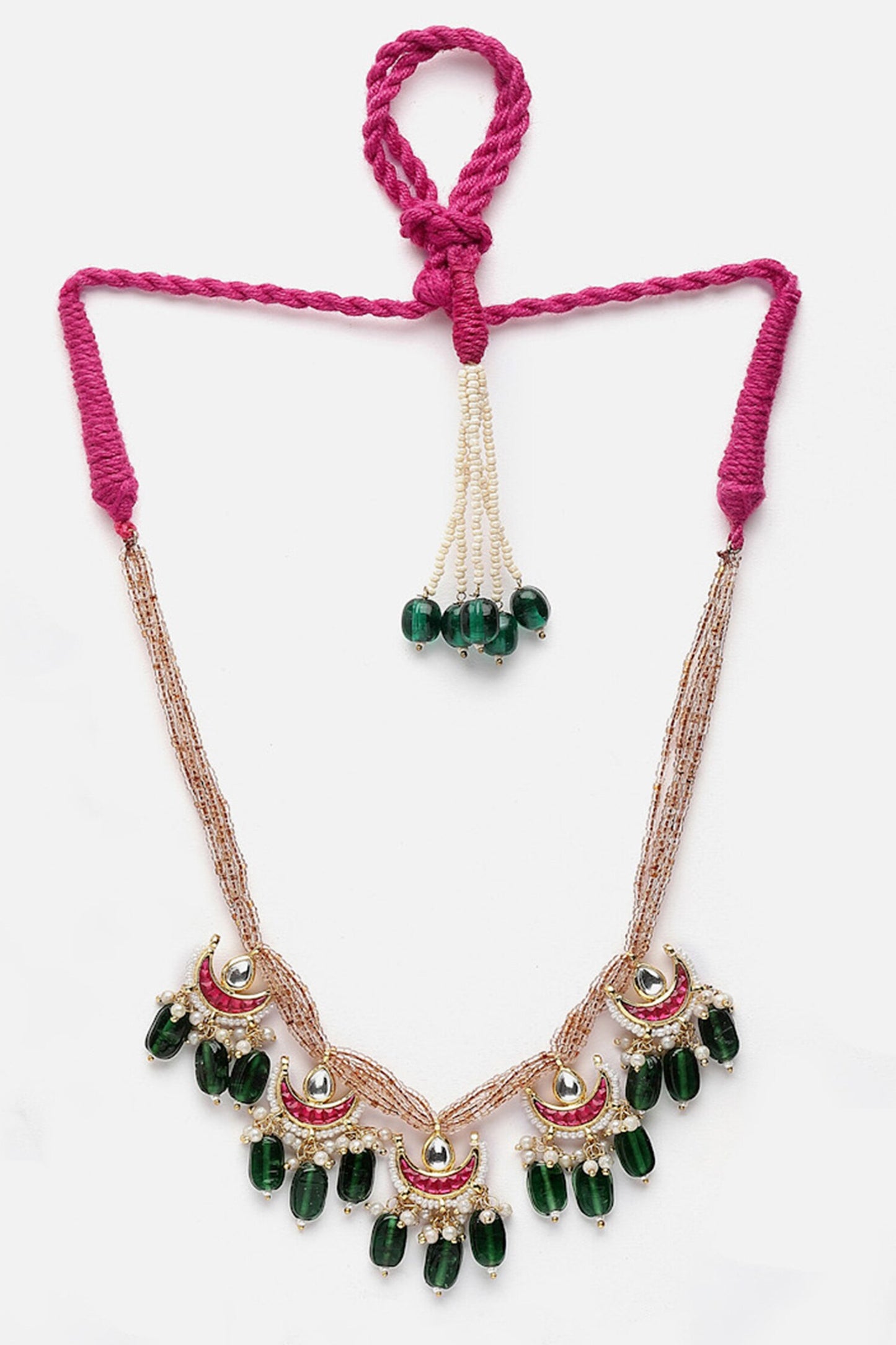 Crescent Moon Embellished Necklace 