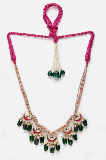 Crescent Moon Embellished Necklace 