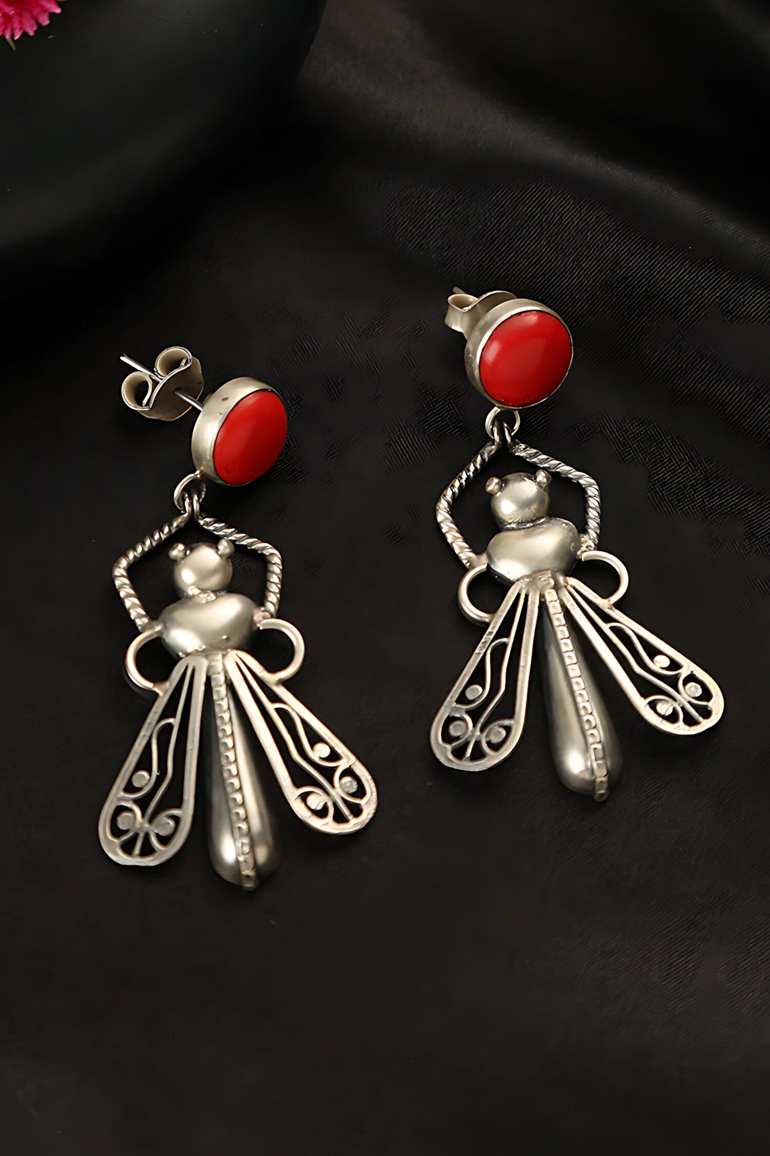 Bug Carved Earrings 