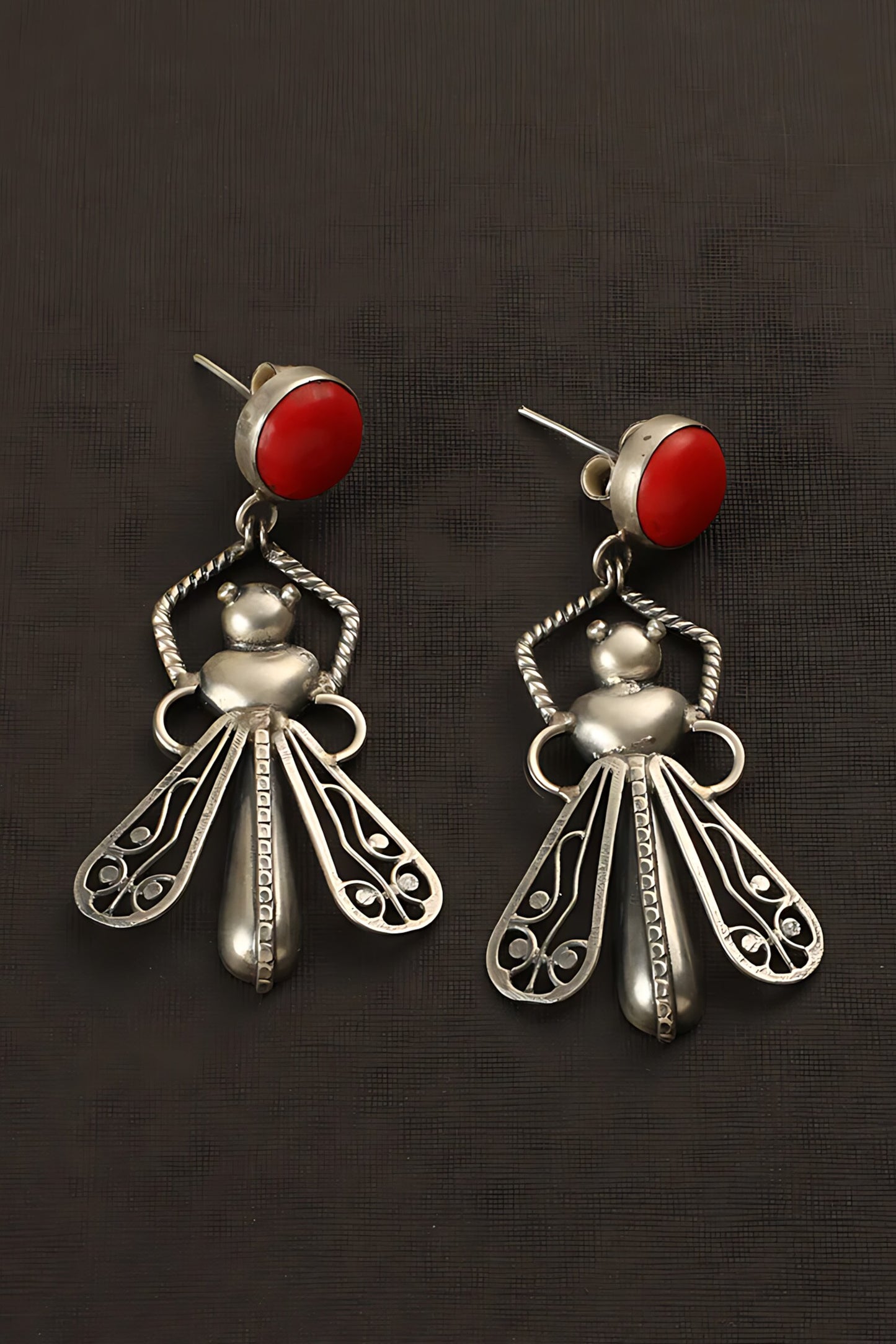 Bug Carved Earrings 