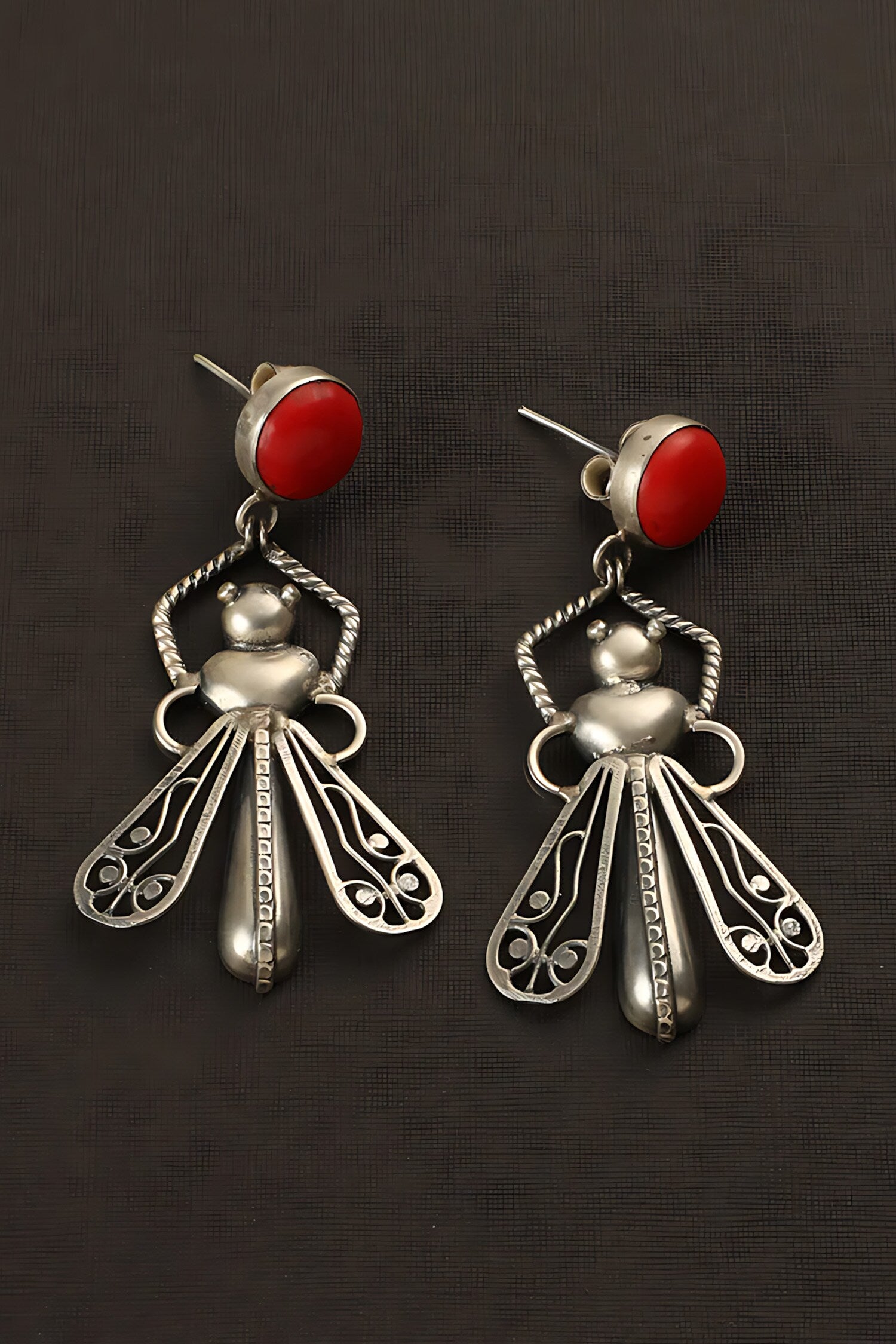 Bug Carved Earrings 