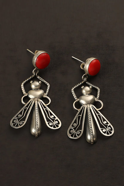 Bug Carved Earrings 