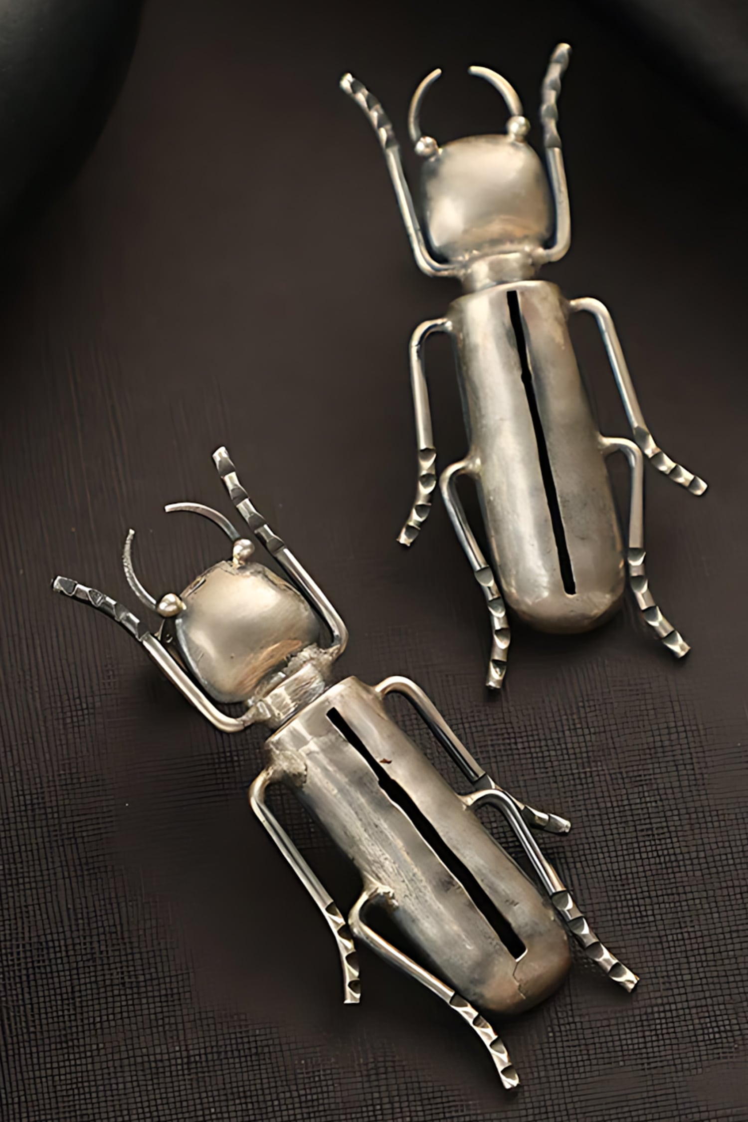 Bug Carved Long Earrings 
