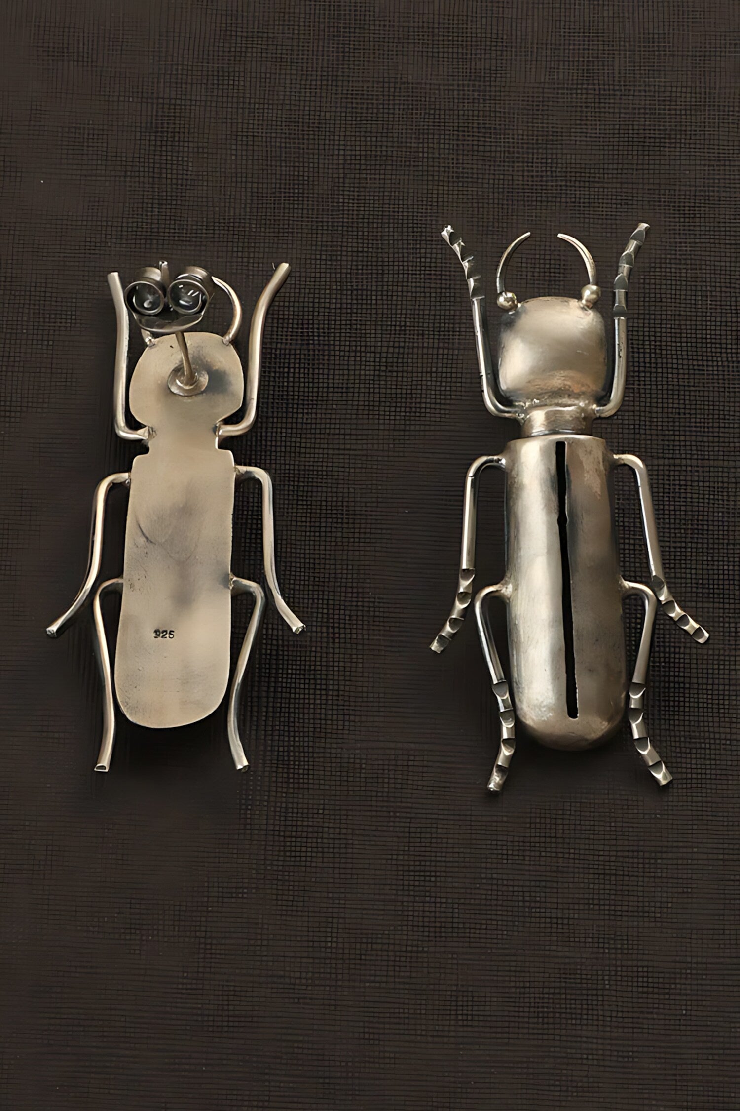 Bug Carved Long Earrings 