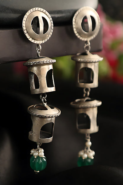 Onyx Stone Embellished Earrings 