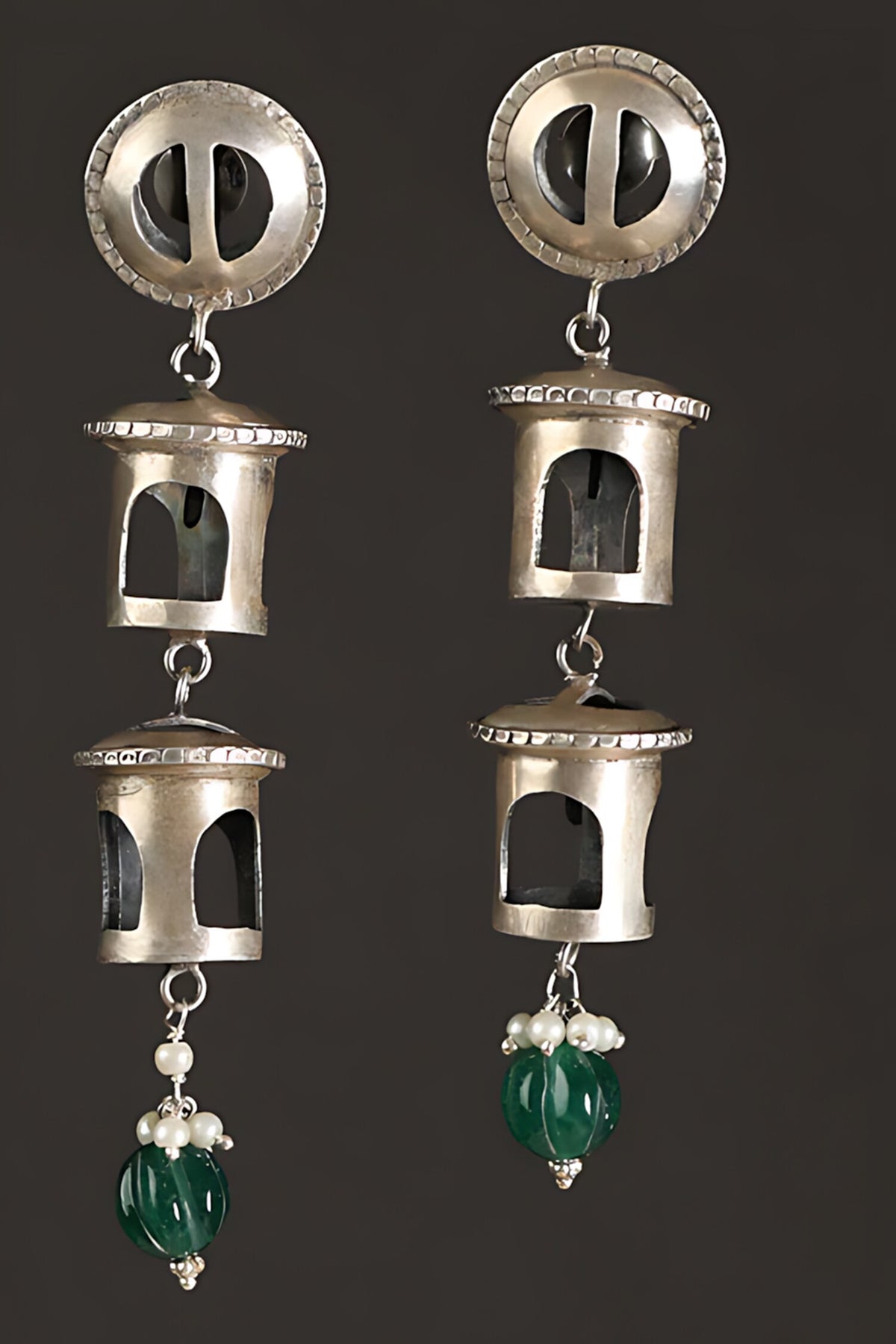 Onyx Stone Embellished Earrings 