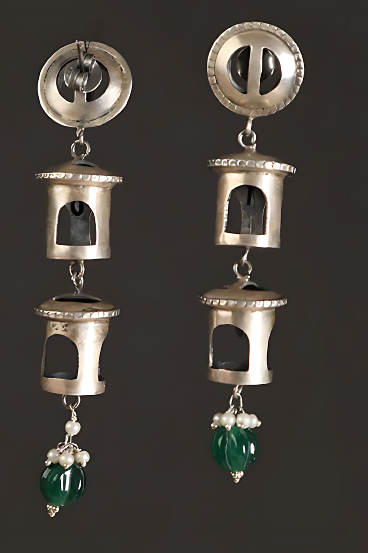 Onyx Stone Embellished Earrings 