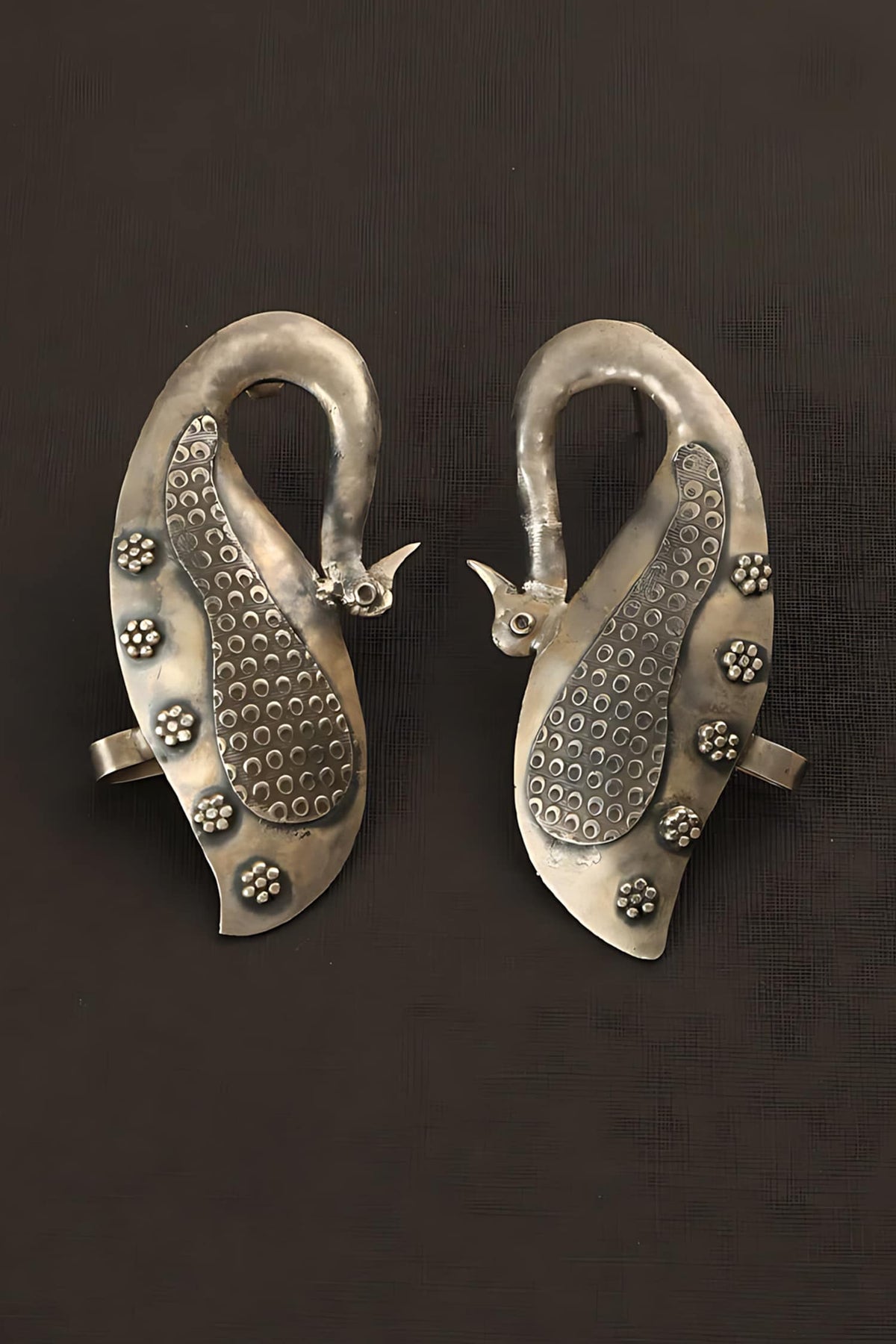 Peacock Carved Stud Earrings 