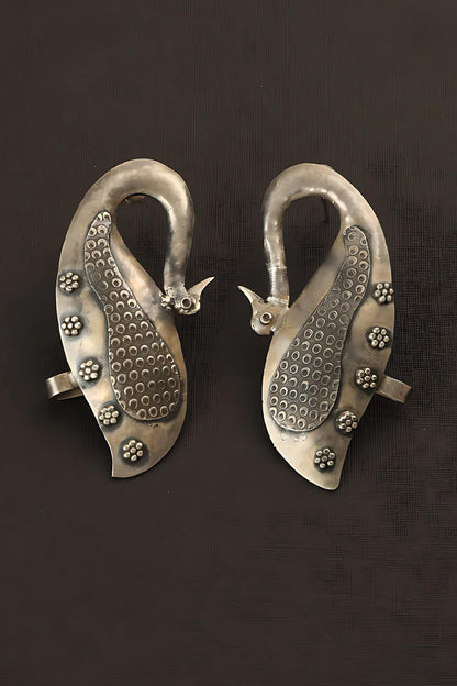 Peacock Carved Stud Earrings 