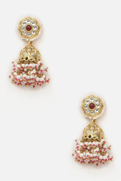Kundan & American Diamond Embellished Jhumkas 