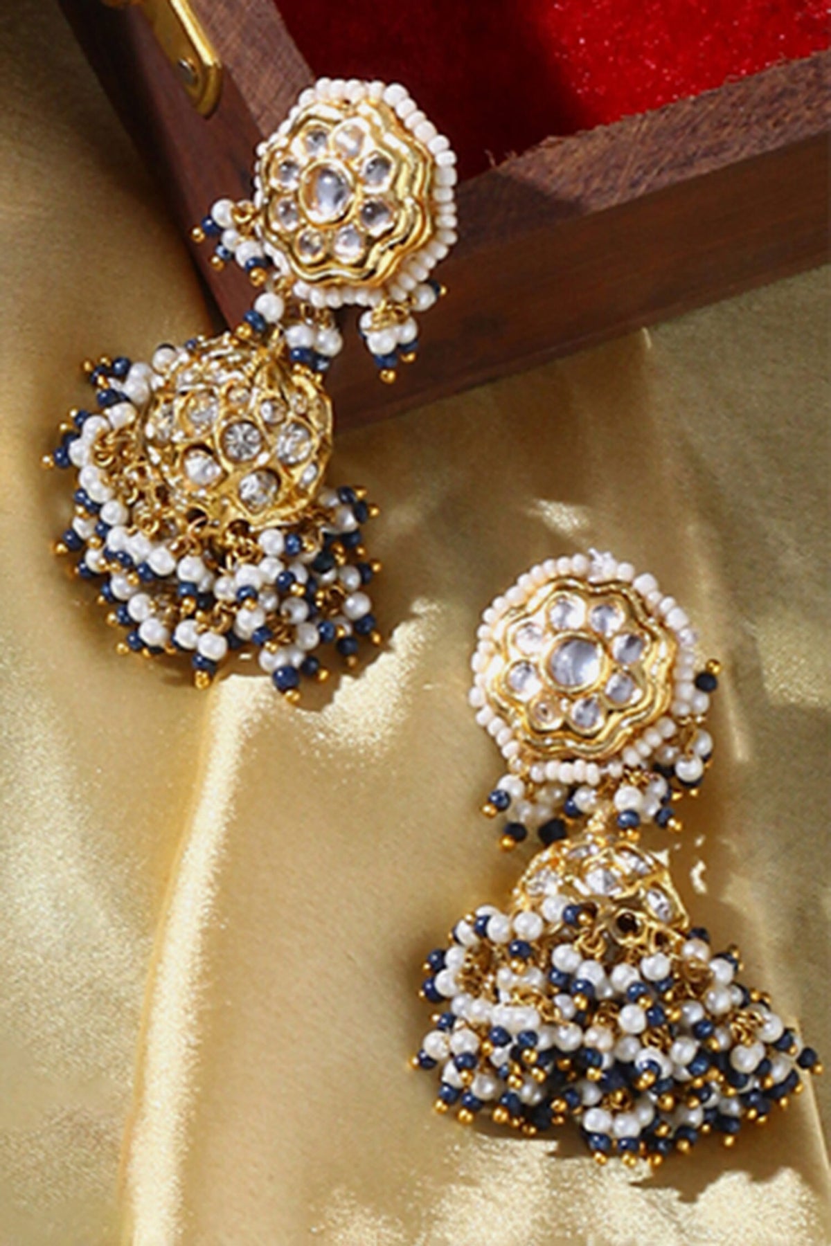 Kundan Embellished Jhumkas 