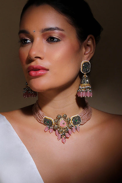 American Diamond & Kundan Embellished Jhumkas 