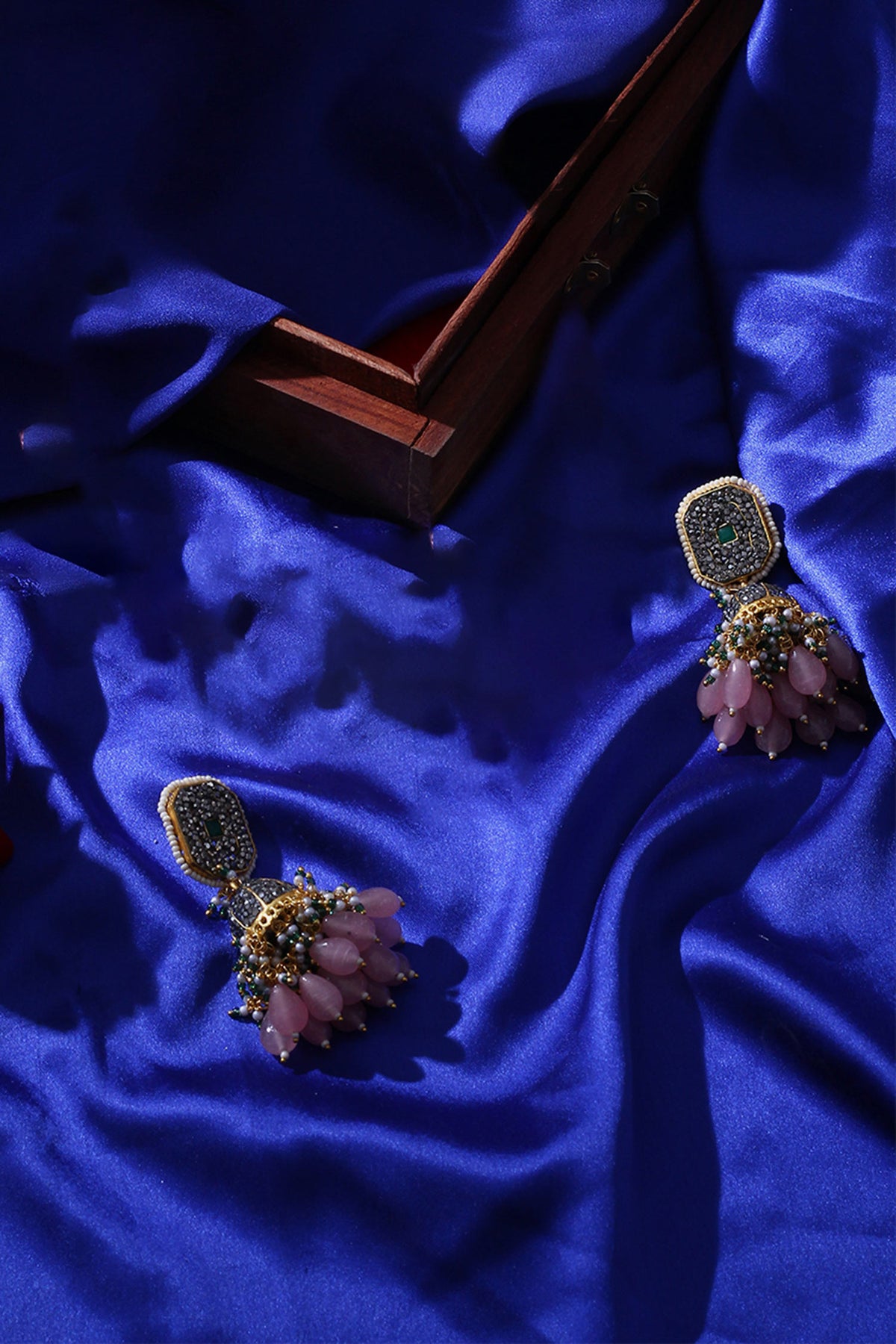 American Diamond & Kundan Embellished Jhumkas 