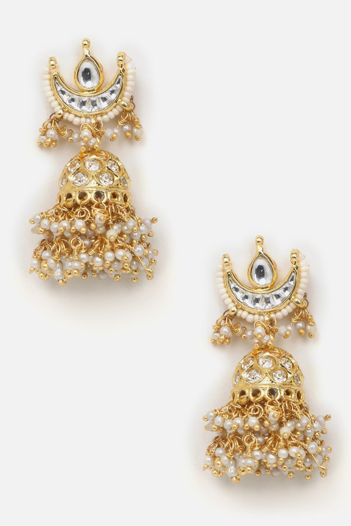 American Diamond & Natural Stone Embellished Jhumkas 