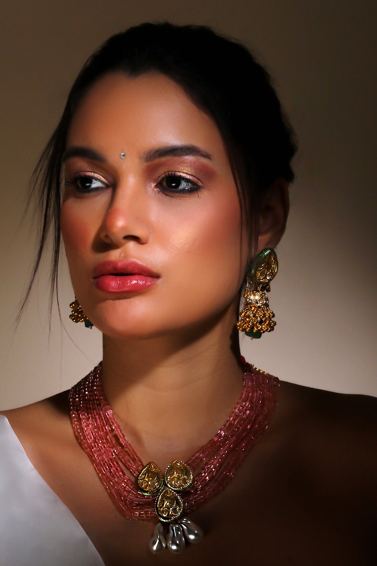 Natural Stone Embellished Jhumkas 