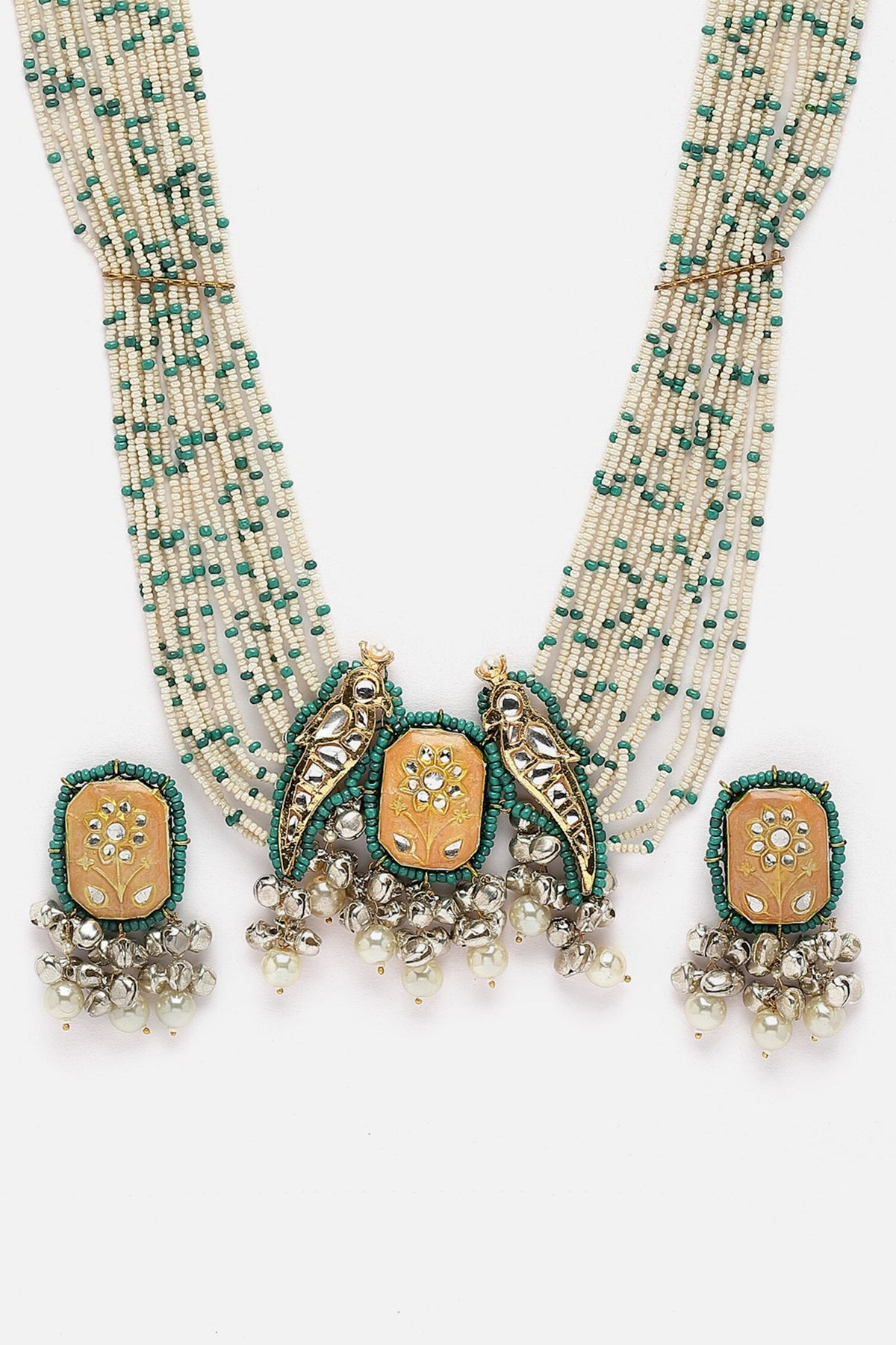 Natural Stone Embellished Choker Necklace Set 