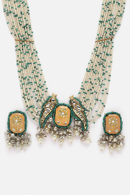 Natural Stone Embellished Choker Necklace Set 