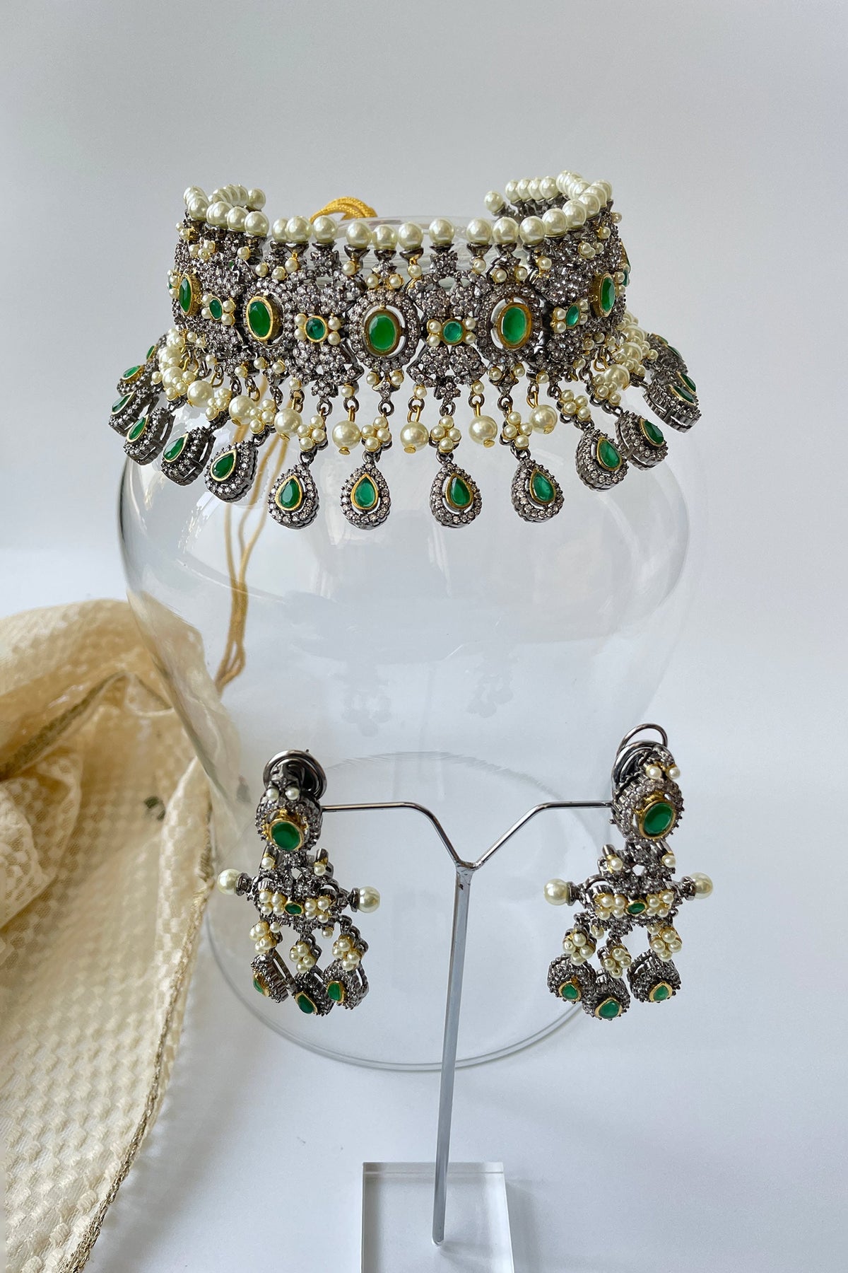 Stone Embellished Choker Set 