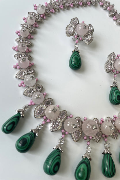 Bead Embellished Pendant Necklace Set 