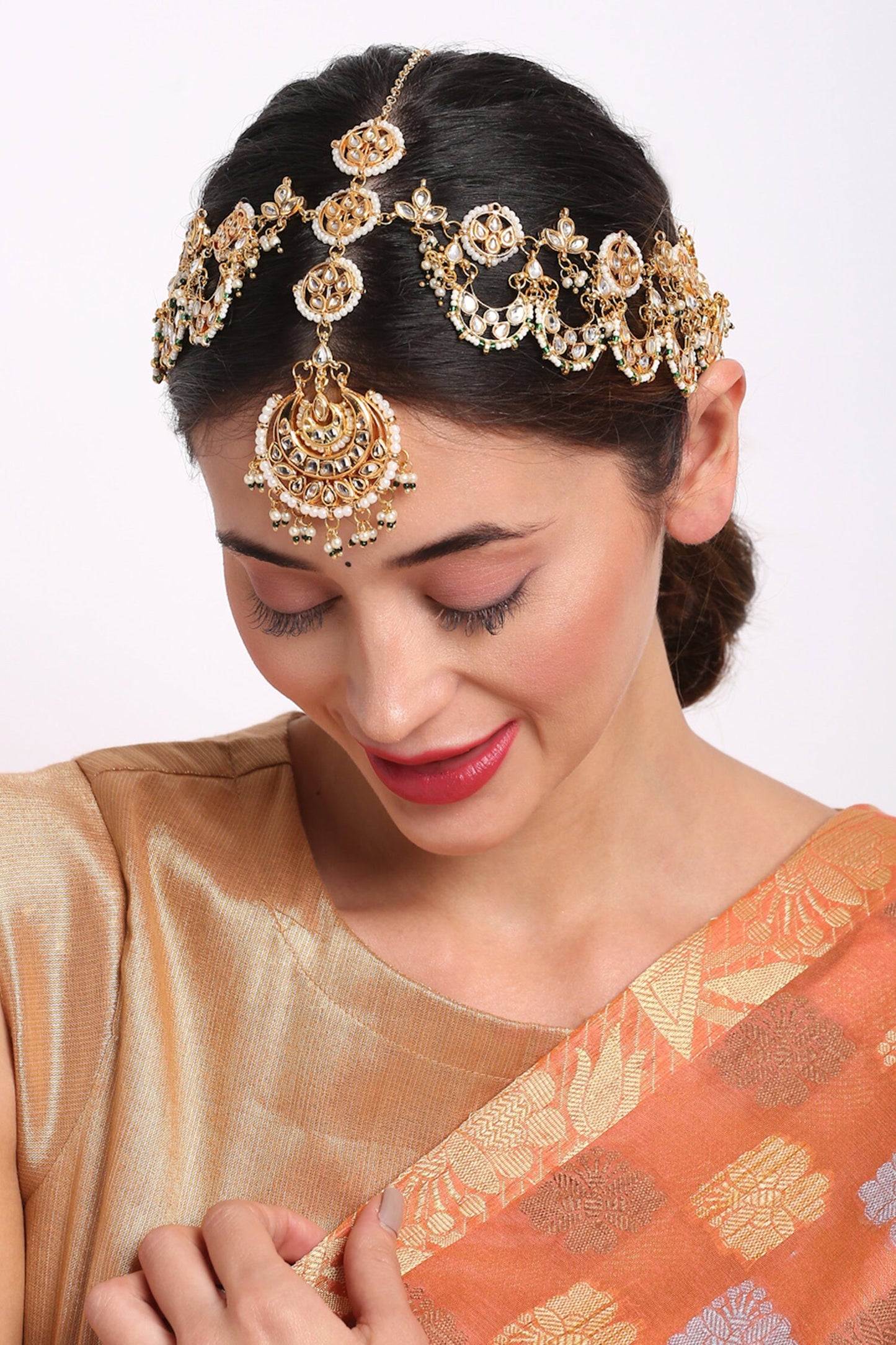 Hand Embellished Maharani Mathapatti 