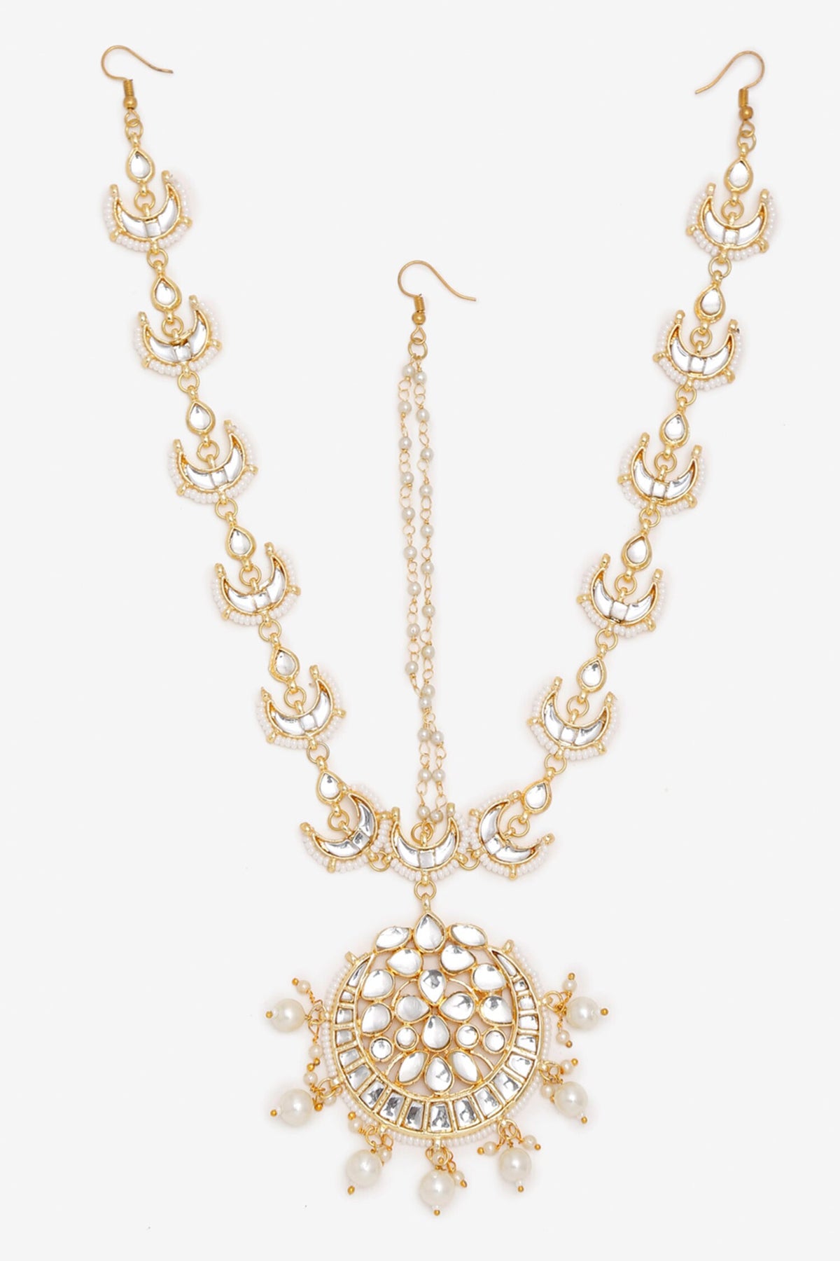 Kundan & Pearls Hand Embellished Mathapatti 
