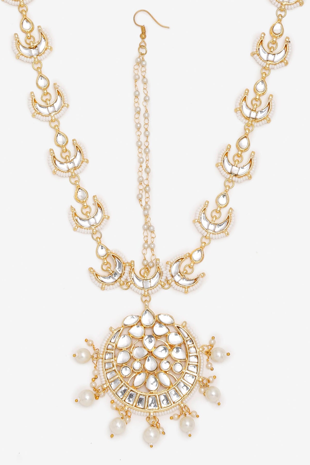 Kundan & Pearls Hand Embellished Mathapatti 