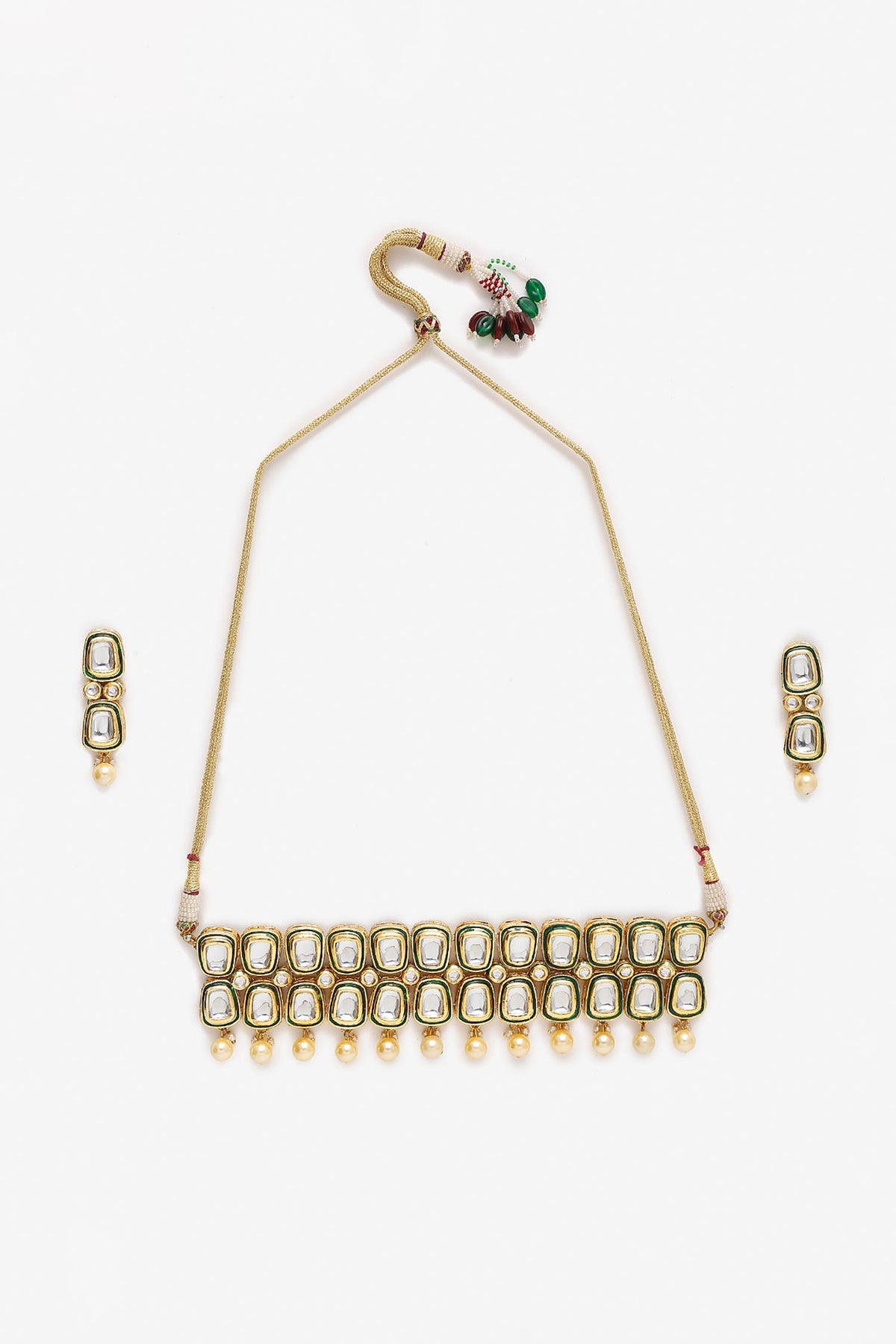 Kundan Hand Work Choker Necklace Set 