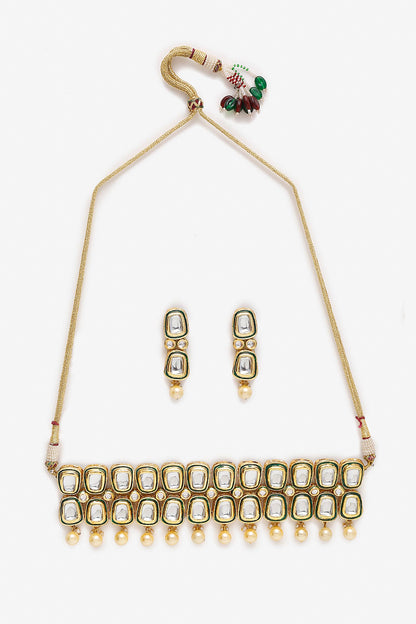 Kundan Hand Work Choker Necklace Set 