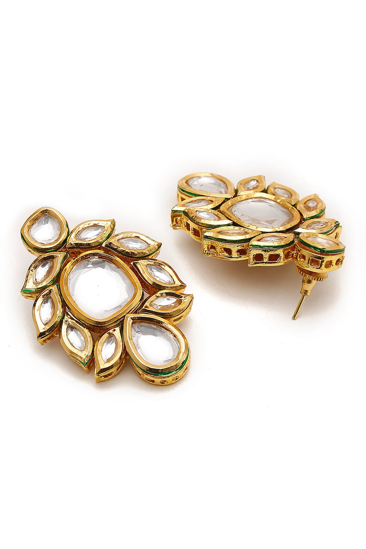Kundan Cluster Necklace Set 