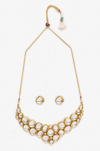 Clustered Kundan Necklace Set 