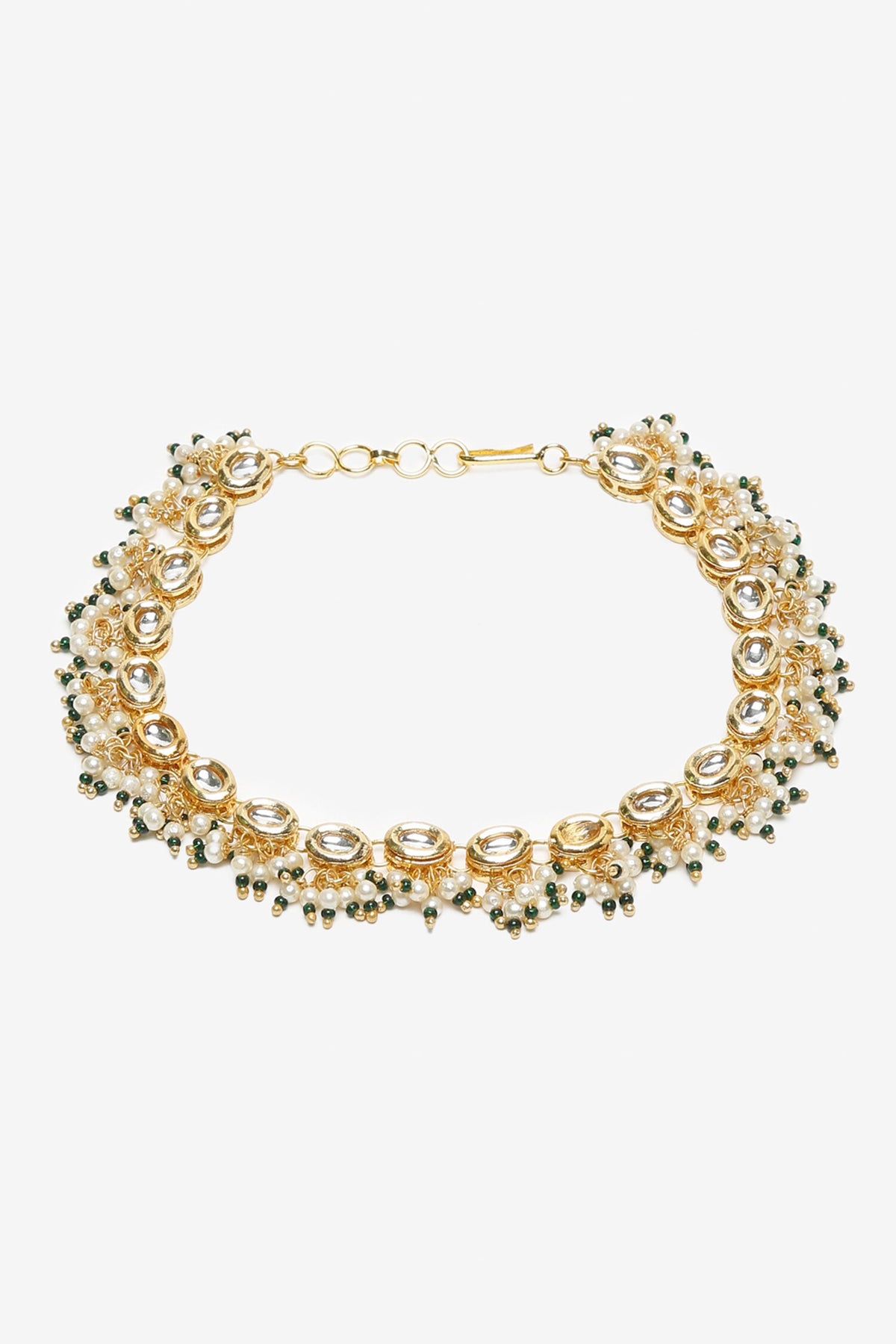 Kundan Pearl Tasselled Payals- Set of 2 