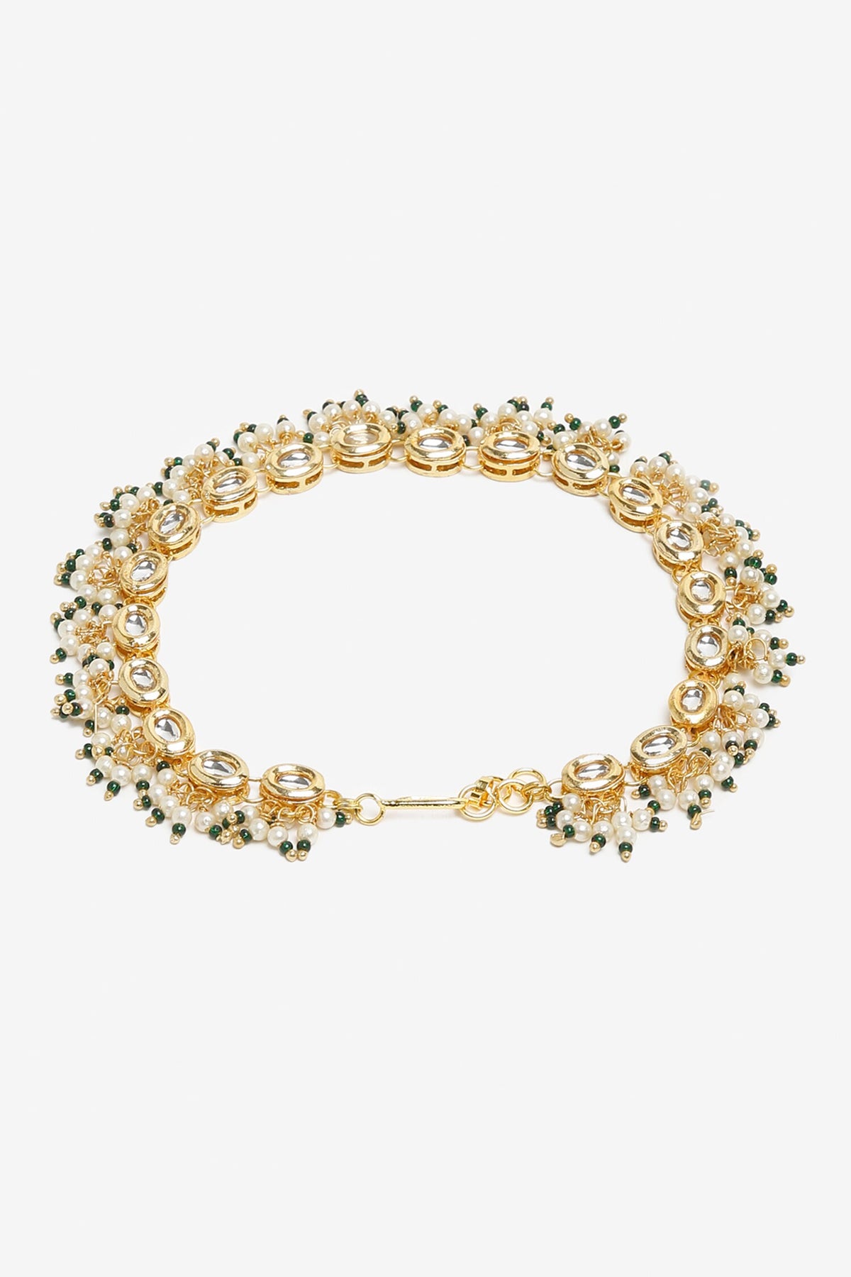 Kundan Pearl Tasselled Payals- Set of 2 