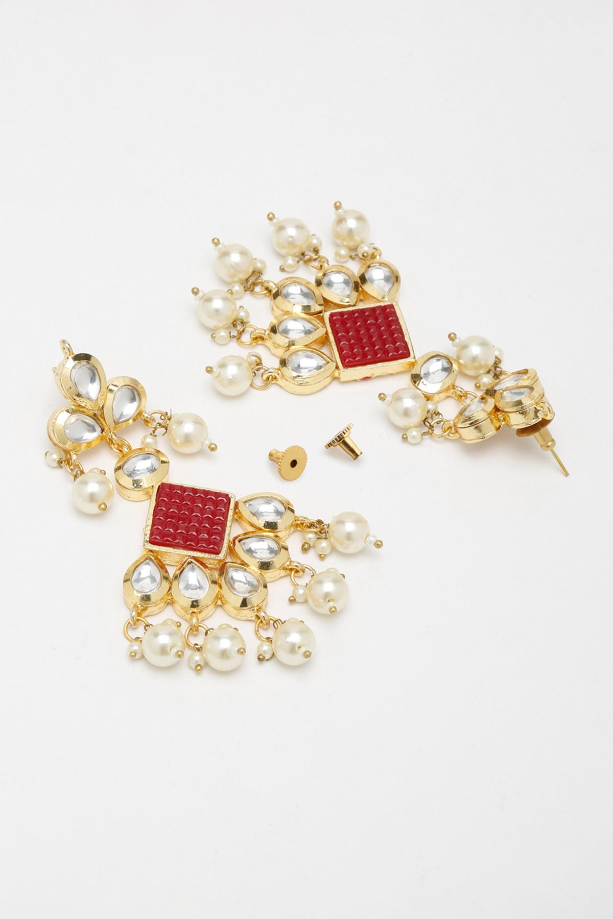 Geometric Embellished Kundan Necklace Set 