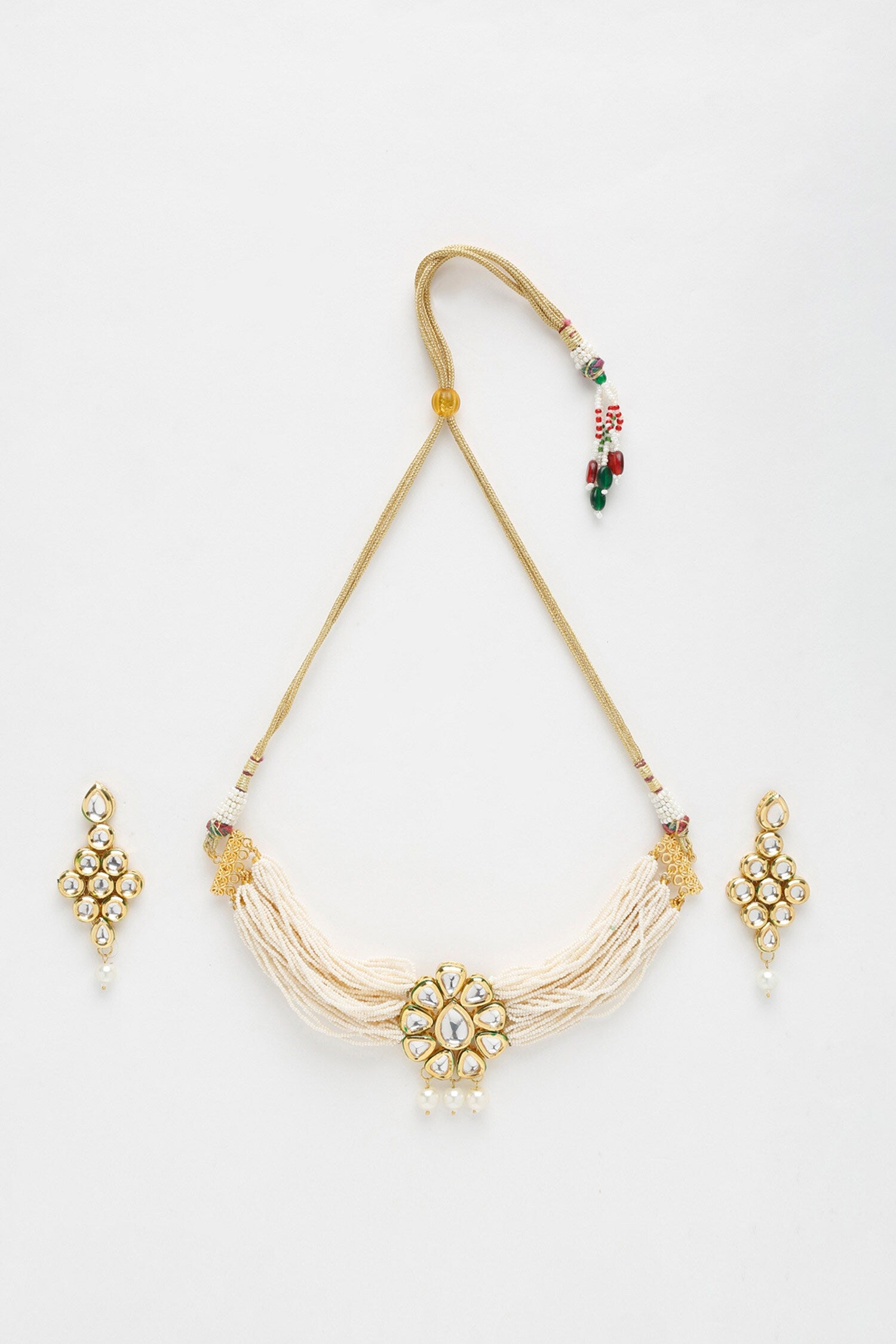 Floral Kundan Brooch Choker Set 