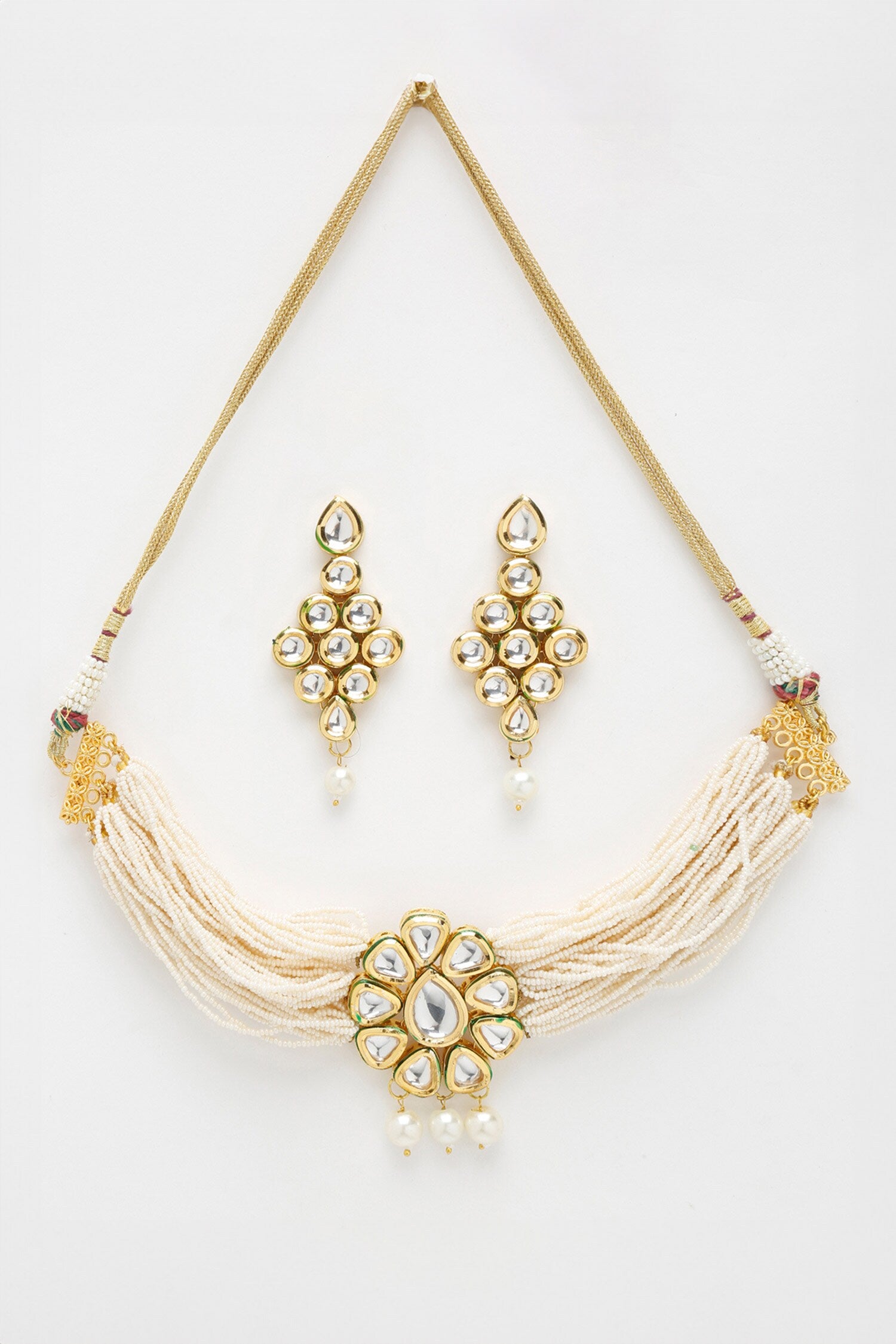 Floral Kundan Brooch Choker Set 