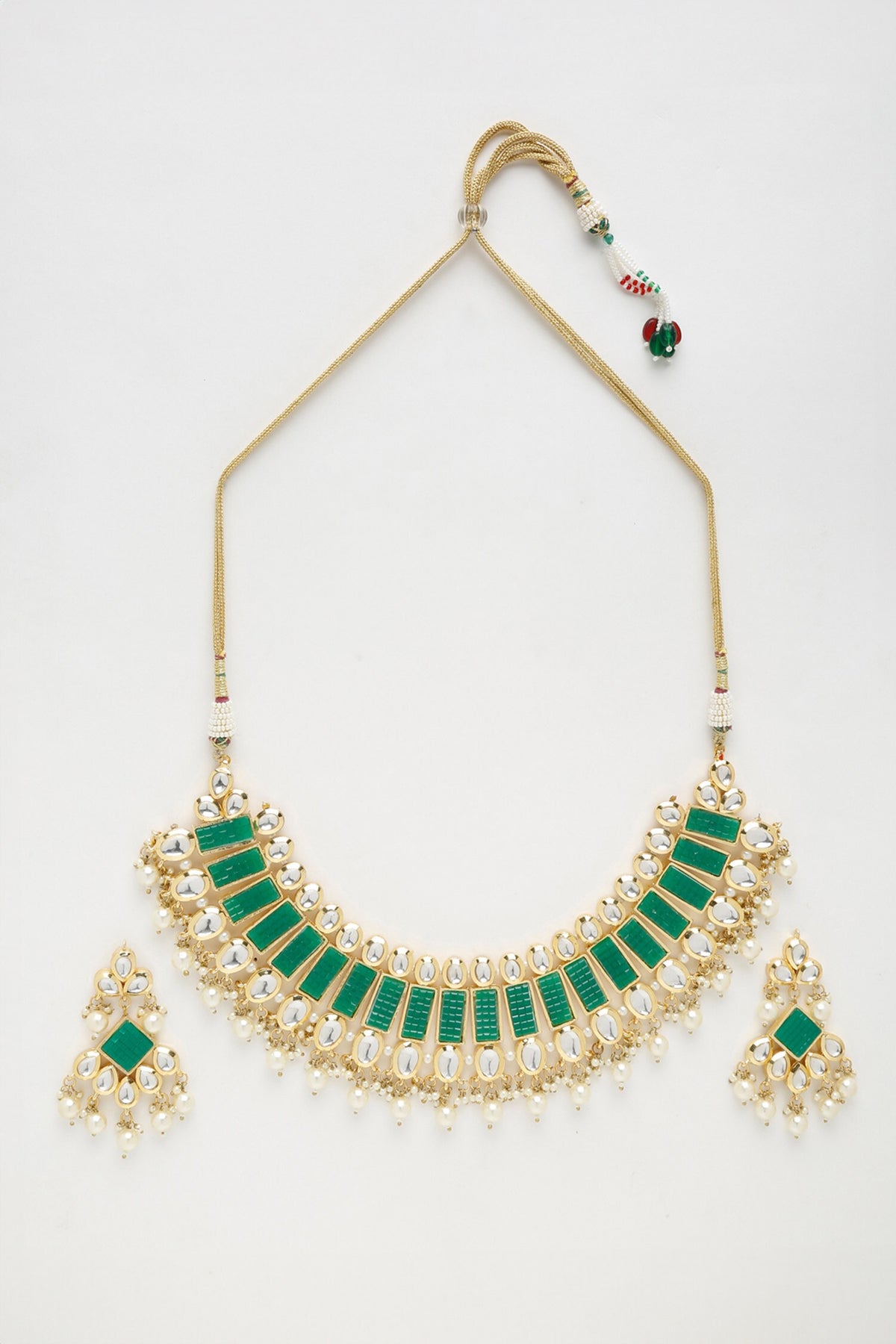 Geometric Stone Embellished Necklace Set 