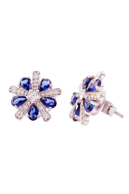 Faye Flor Stone Studded Floral Studs 