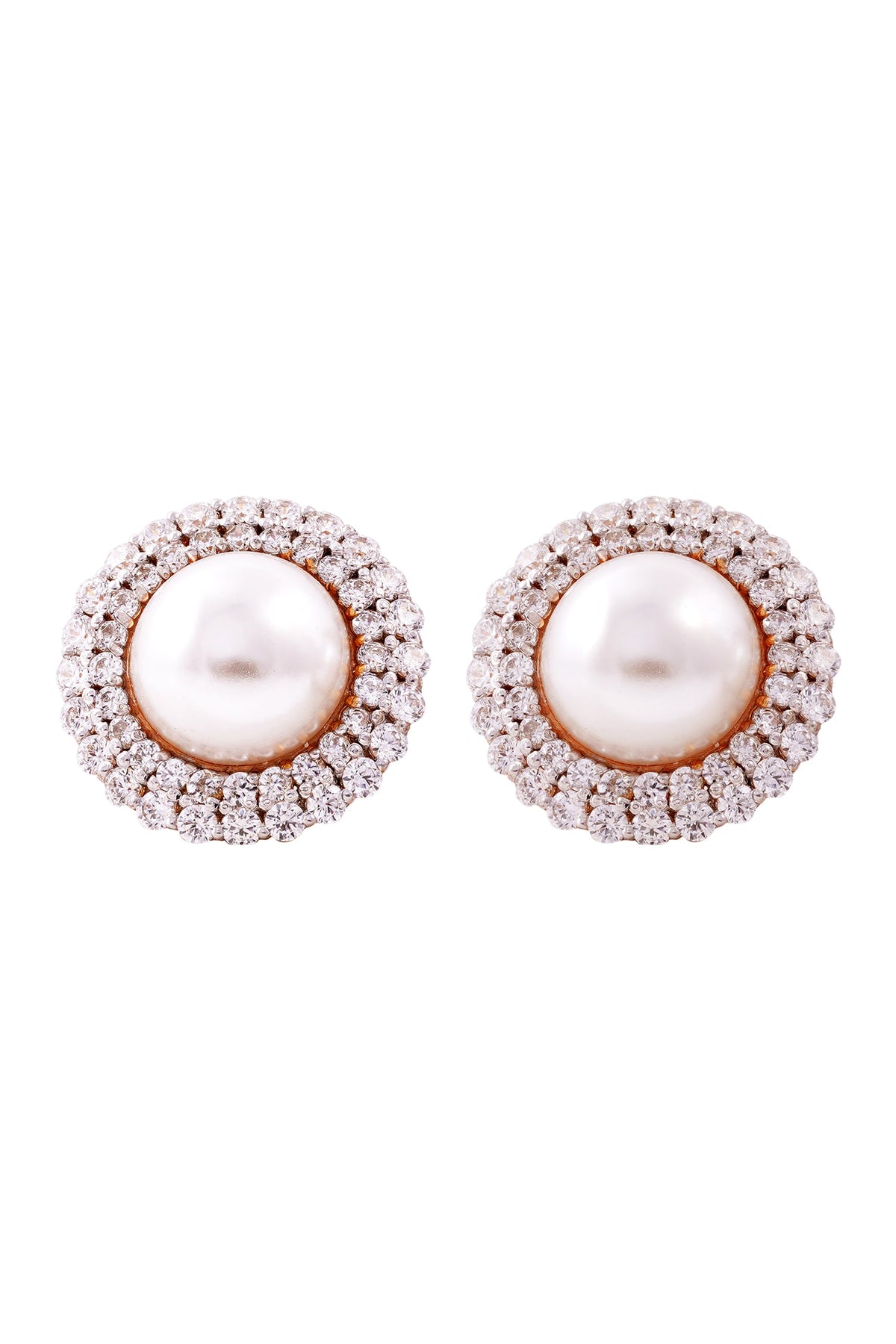 Pearl Luminary Stone Round Studs 